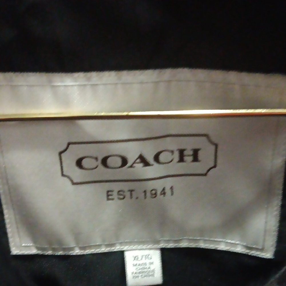Coach Women's Black and Brown Animal Print Pea Coat - Picture 2 of 15